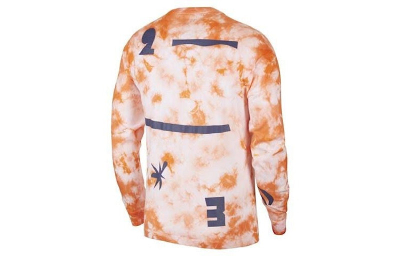 Jordan Air Jordan Chicago Crossover Series All-Star Round Neck Casual Sports Printing Long Sleeves Orange C outlook