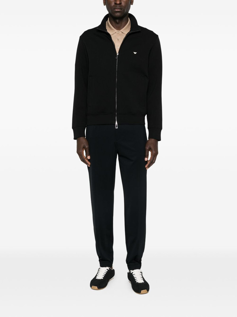 EMPORIO ARMANI logo-embroidered zipped sweatshirt outlook