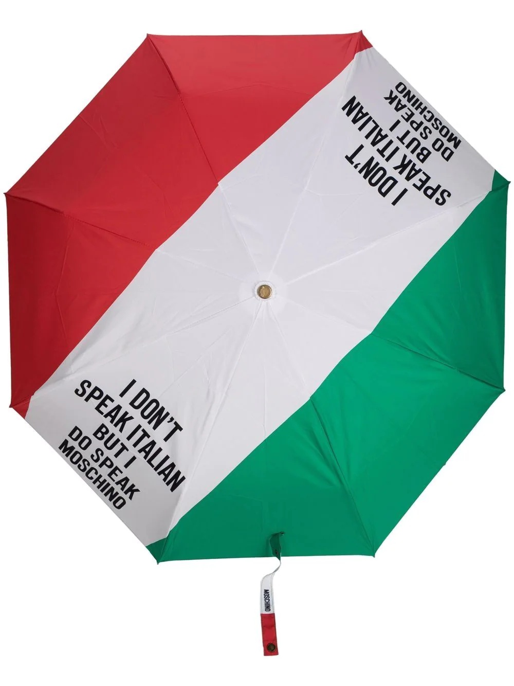 Italian flag slogan-print umbrella - 1