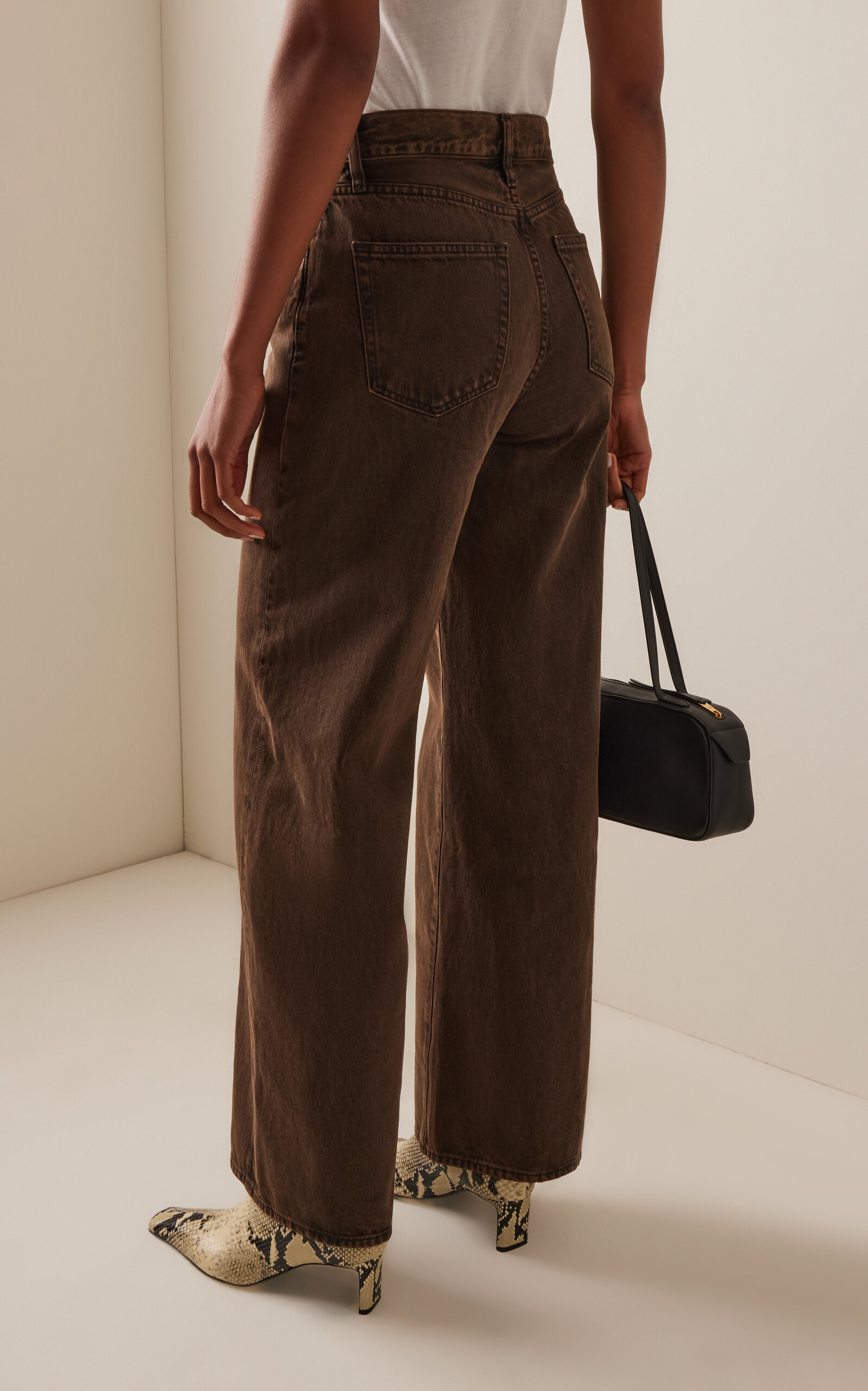 The Collegiate Rigid High-Rise Wide-Leg Jeans brown - 4