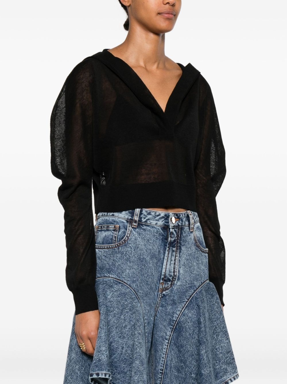 v-neck long-sleeve top - 3