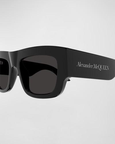 Alexander McQueen Men's Acetate Rectangle Sunglasses outlook