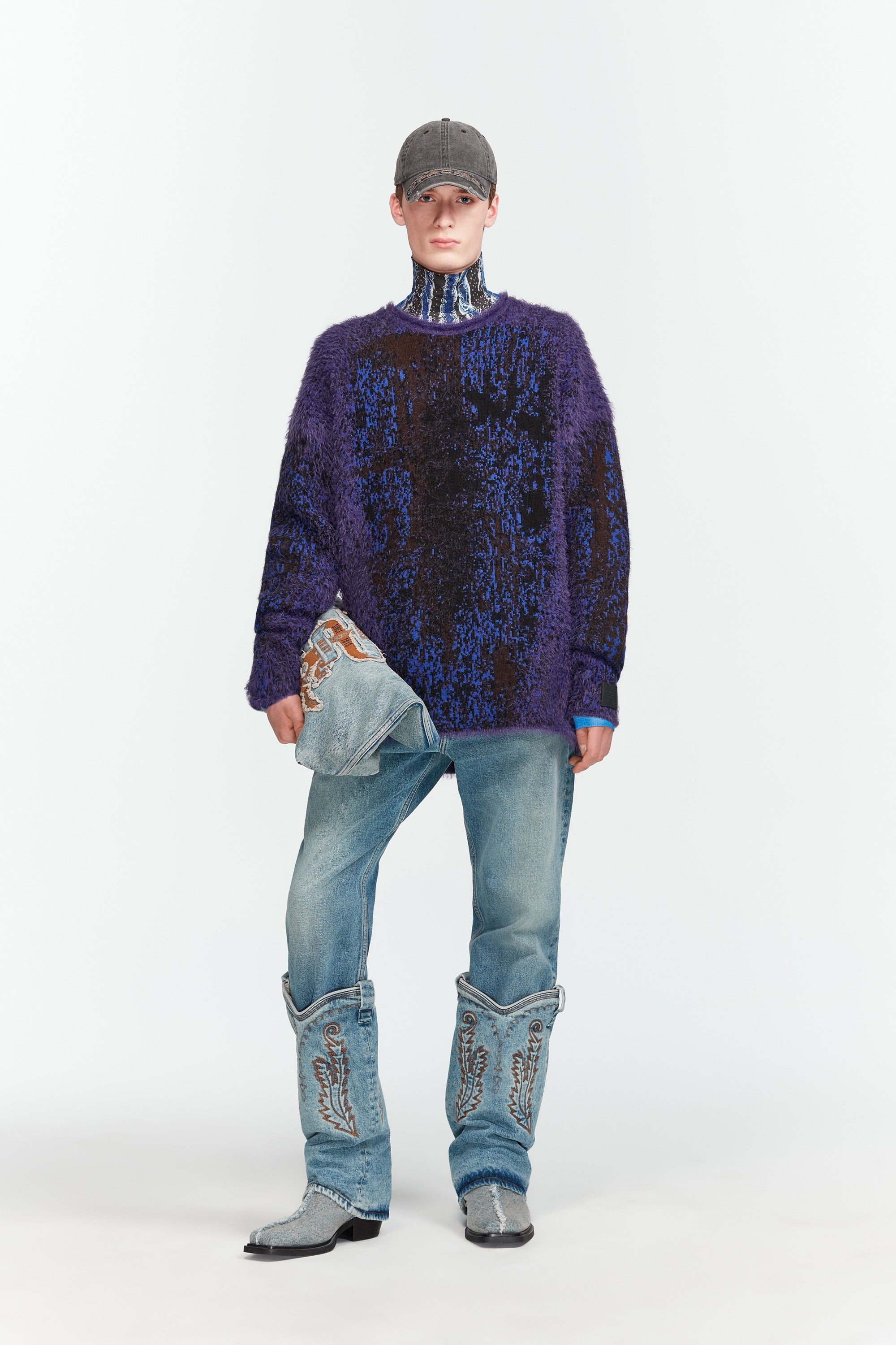 Gradient Hairy Knit Sweater - 2