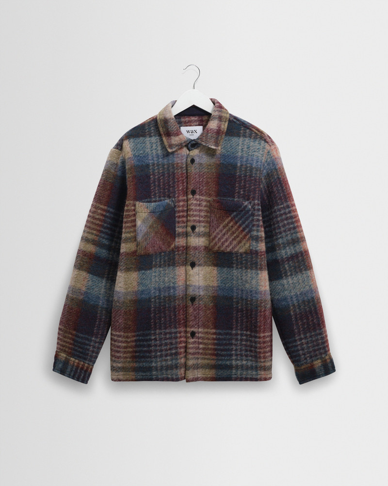 Whiting - Blue And Multicolour Check Wool Overshirt 1
