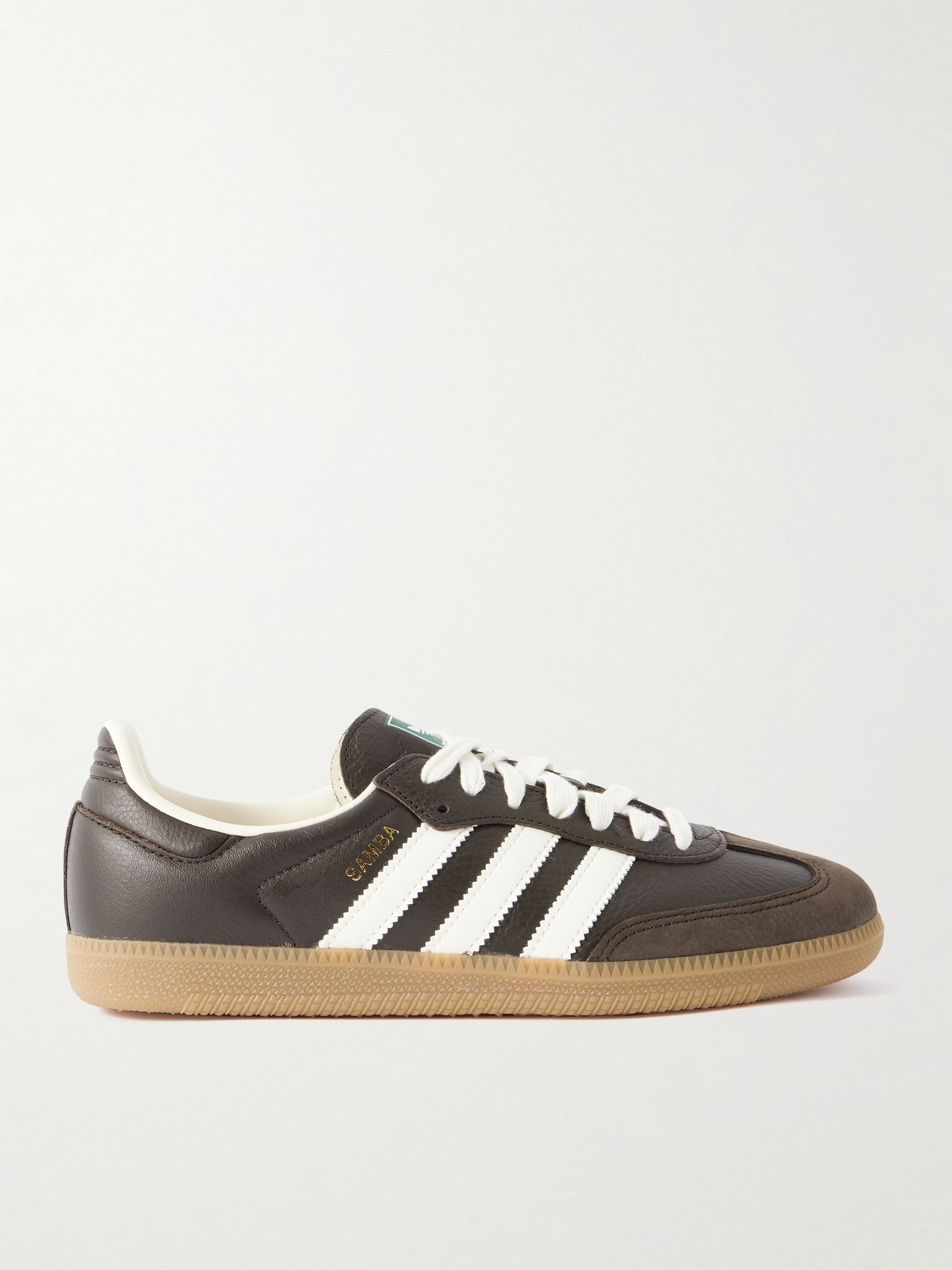 Samba OG Nubuck-Trimmed Leather Sneakers Brown - 1