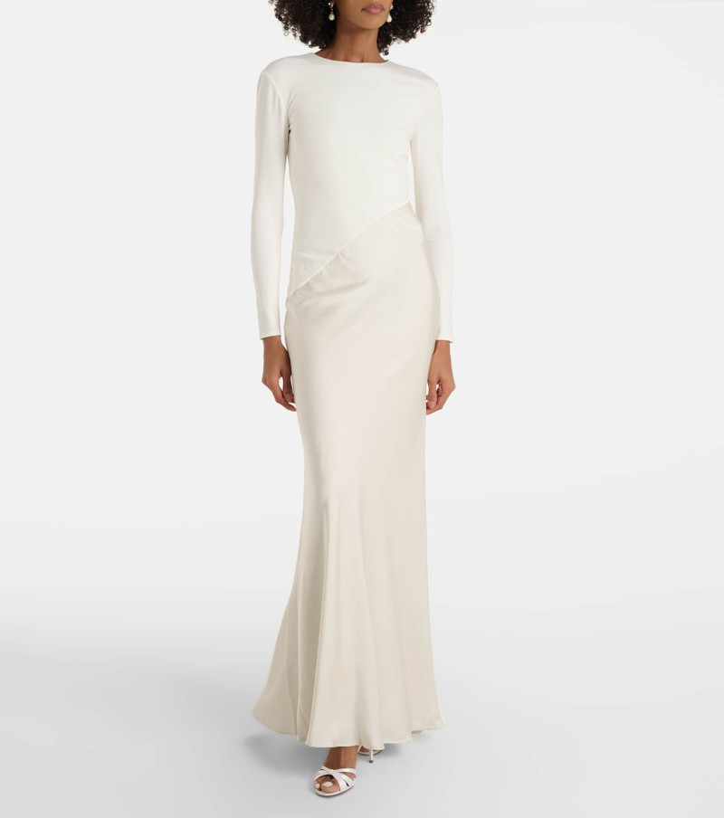 ROLAND MOURET Satin and jersey gown outlook