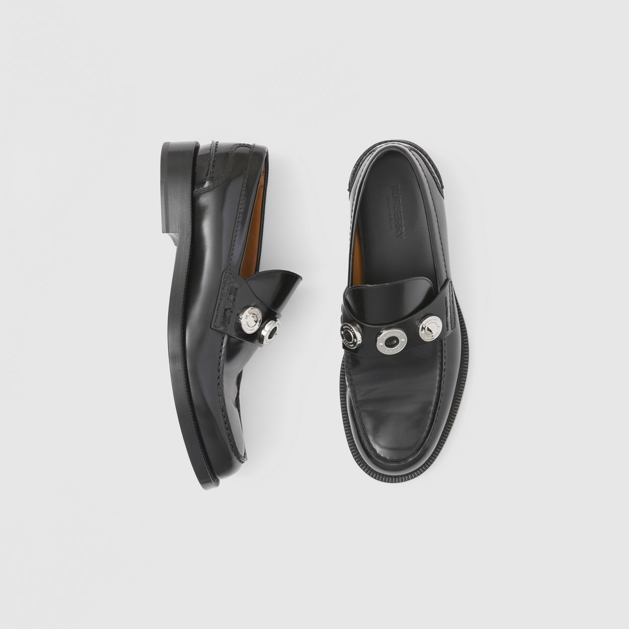Logo Detail Leather Loafers - 6