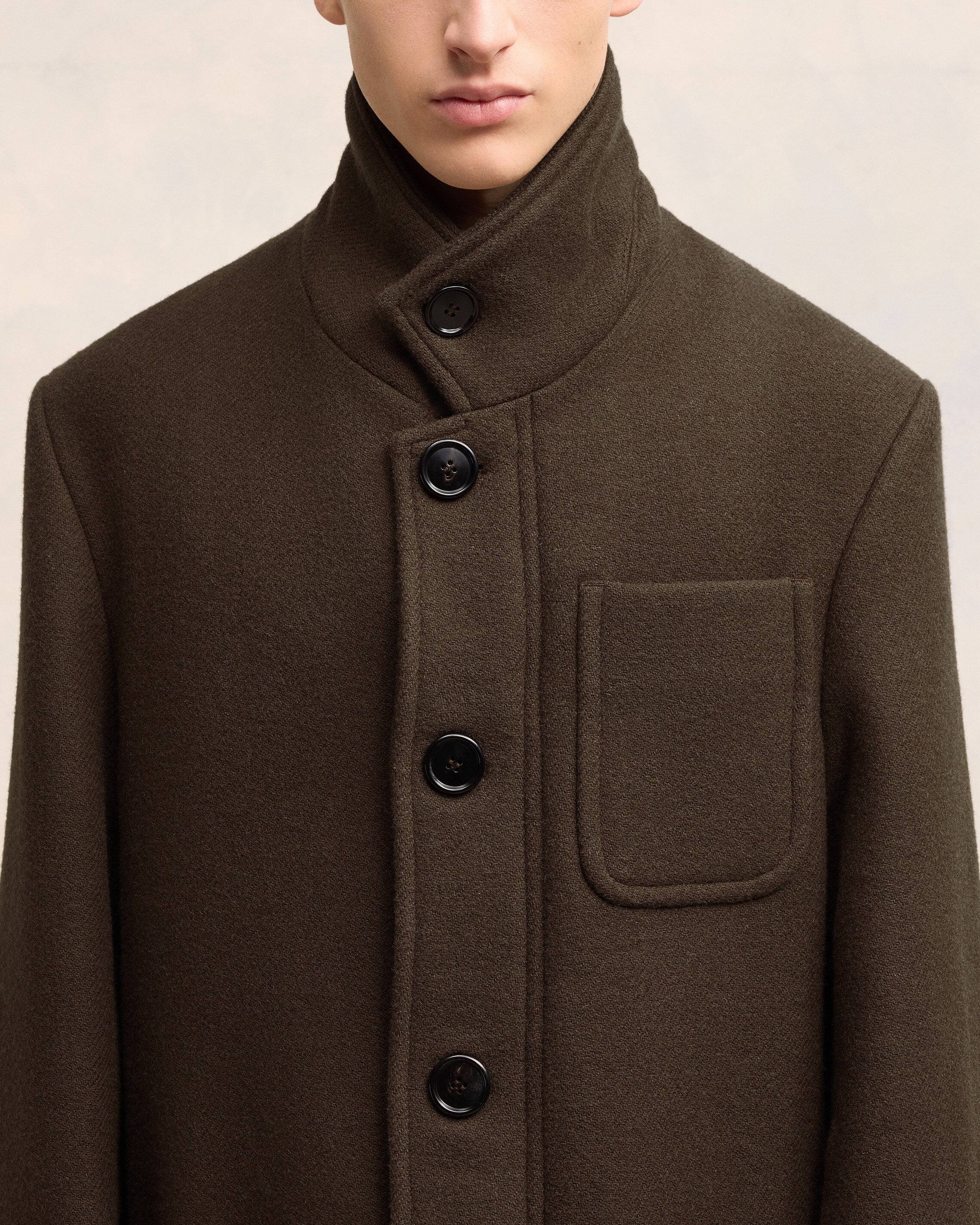 HIGH COLLAR SHORT COAT - 4