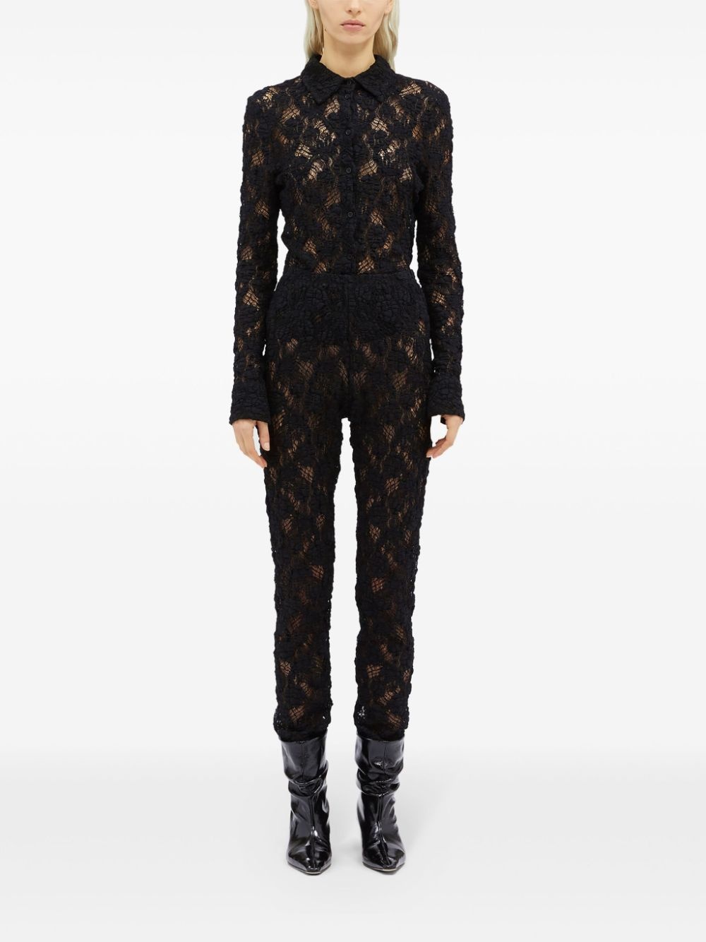 lace knitted trousers - 3