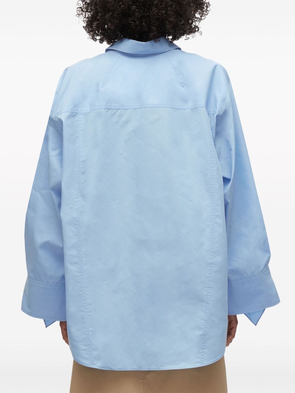 draped-cuff poplin shirt - 5