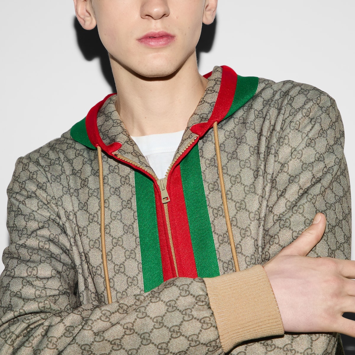 GUCCI Technical jersey zip jacket with Web | REVERSIBLE