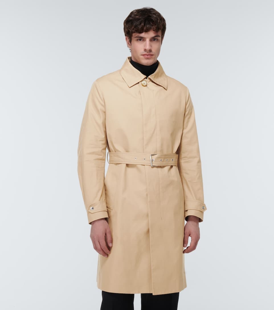Belted cotton raincoat - 3