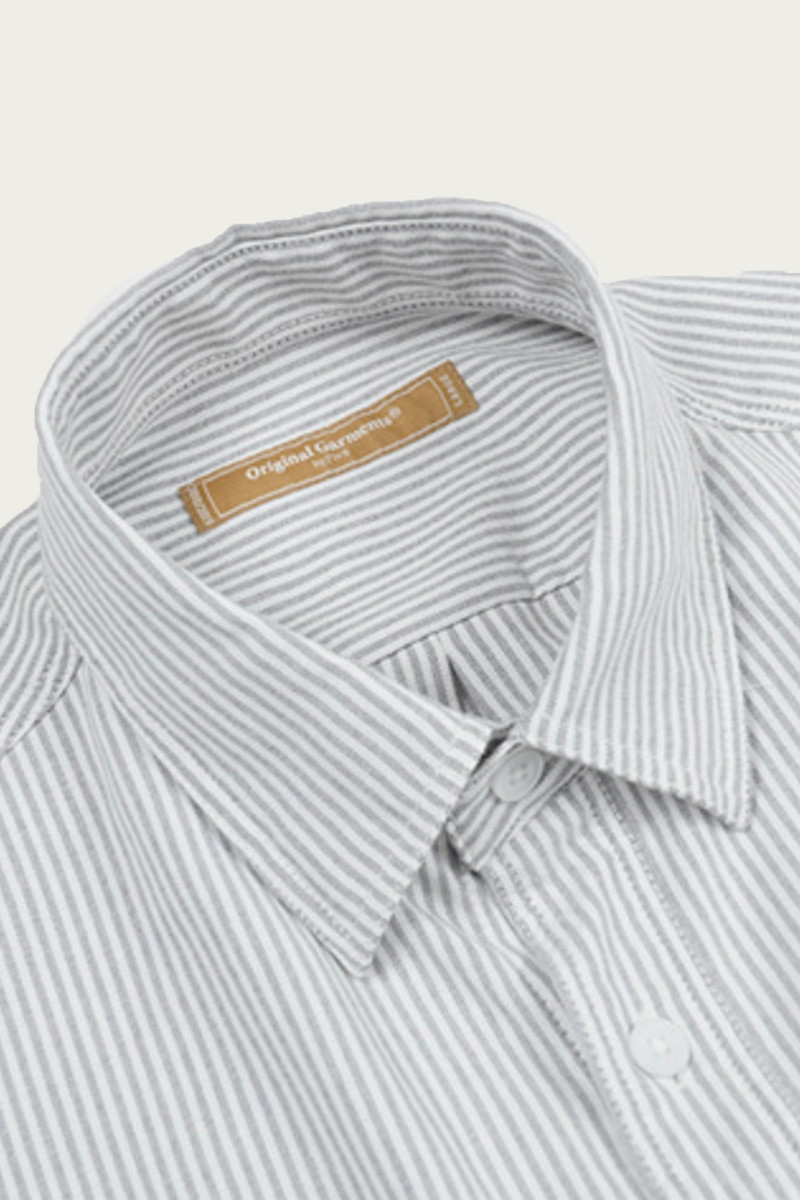 FrizmWORKS OG Oversized Stripe Shirt - Gray outlook