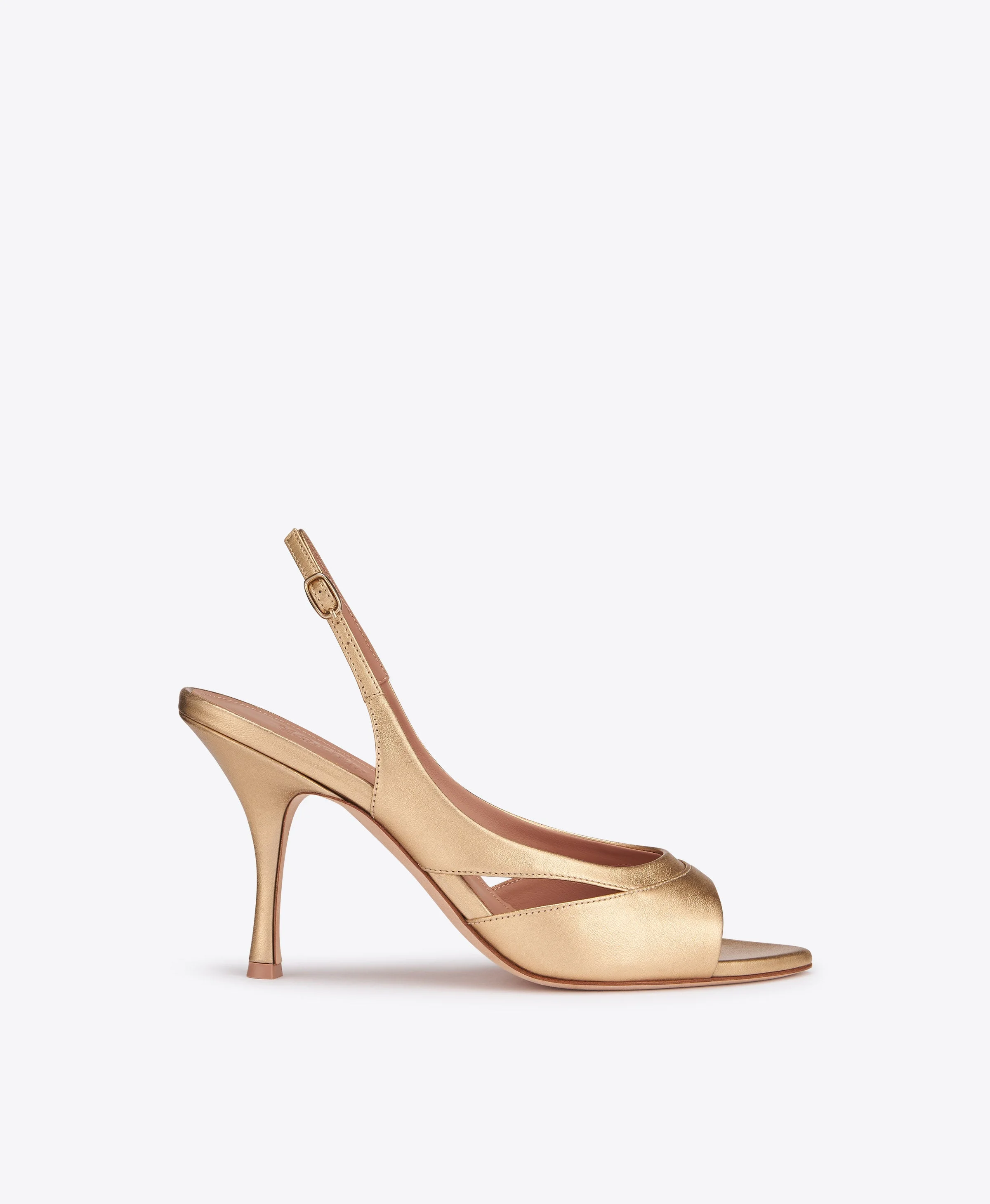 Larsa 90 Gold Leather Slingback Sandals - 1