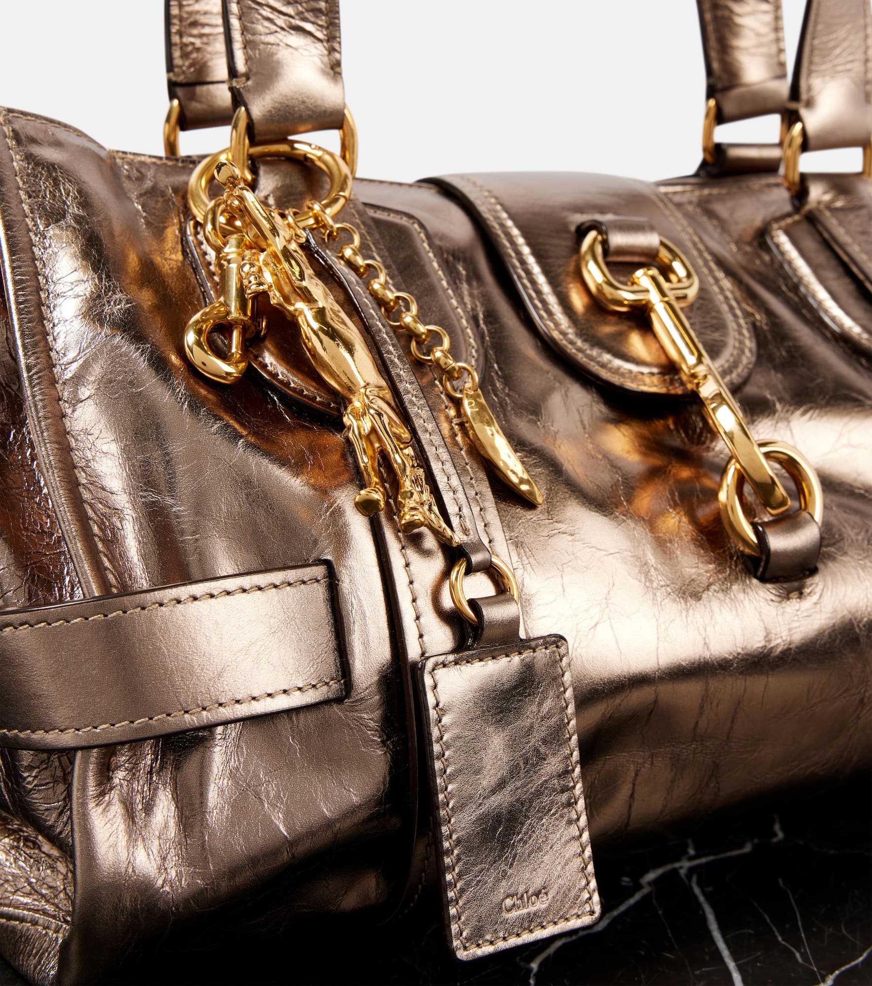 Kerala 25 Large metallic leather tote bag - 5
