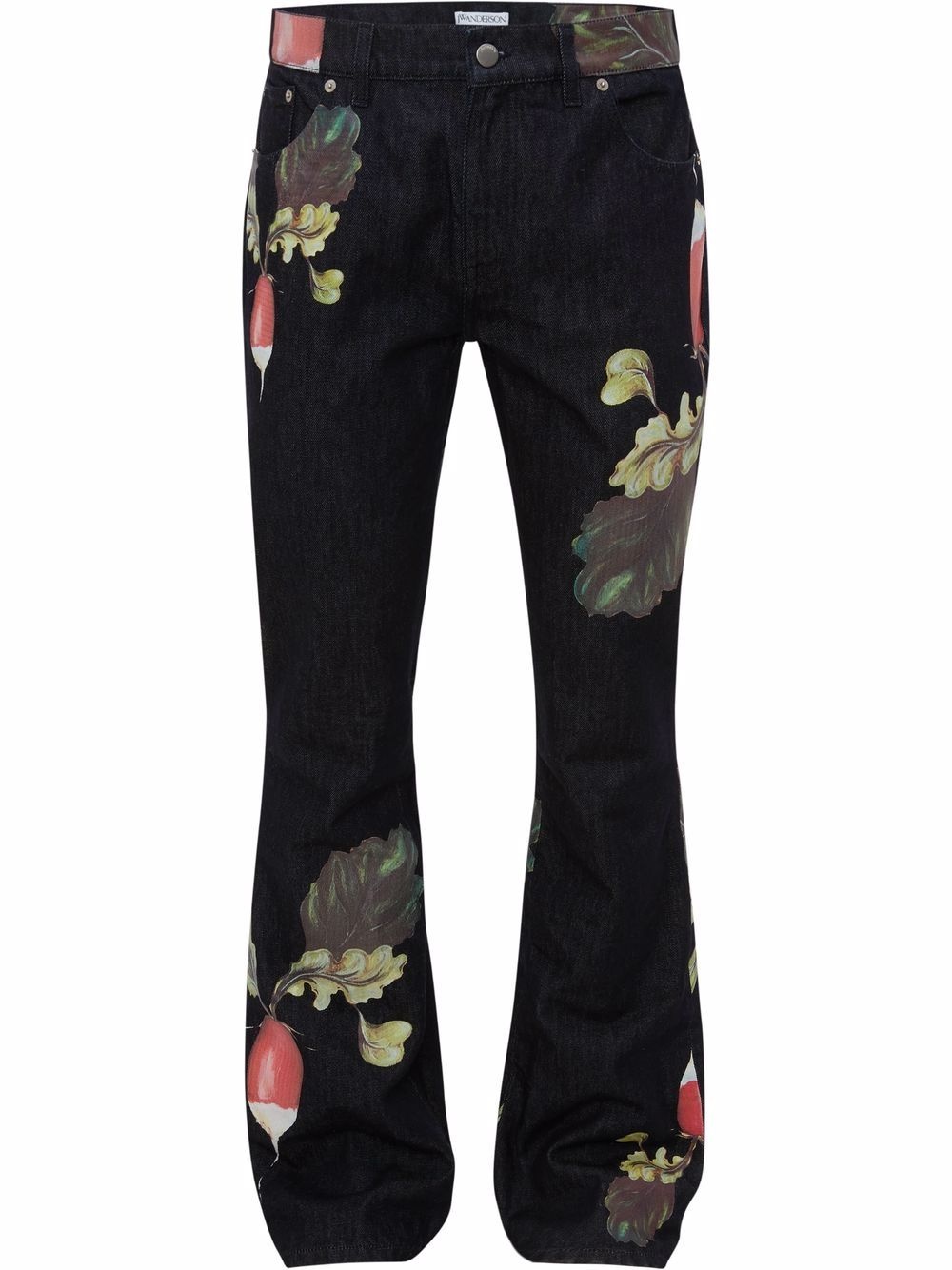 veggie-print bootcut denim jeans - 2