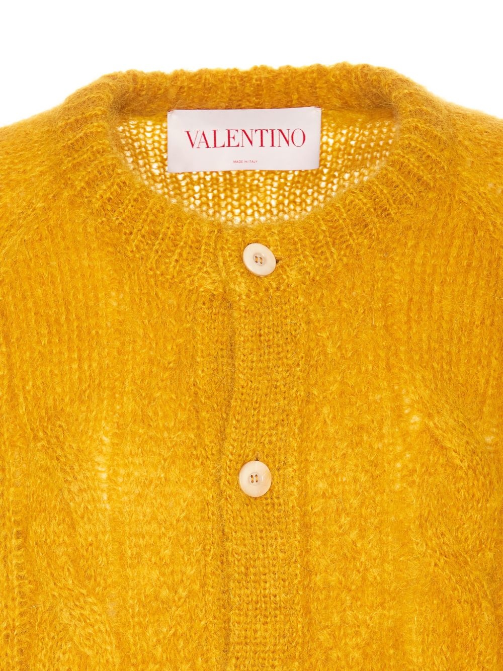 Pastel orange mohair blend cardigan - 4