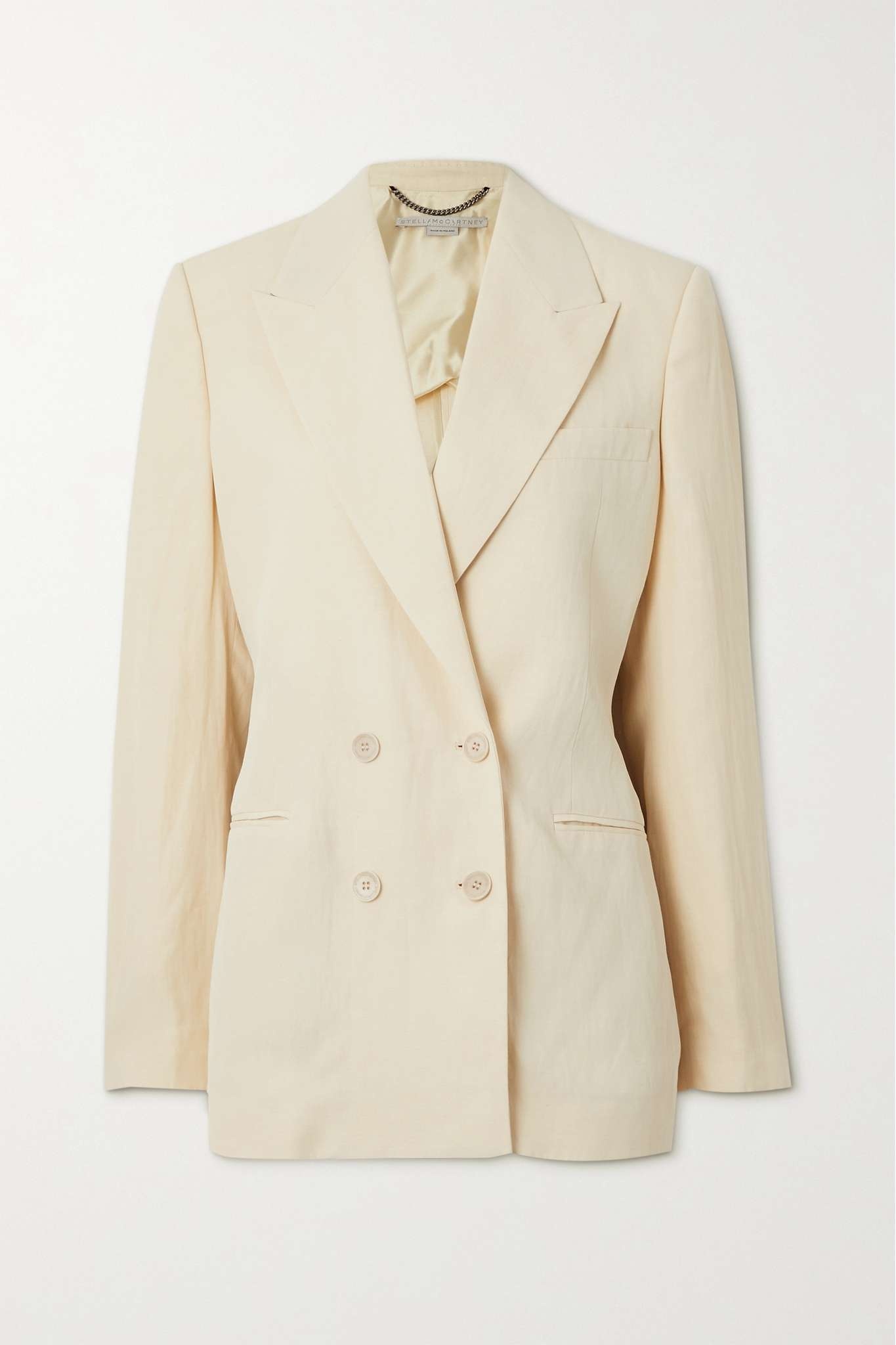 Double-breasted woven blazer - 1