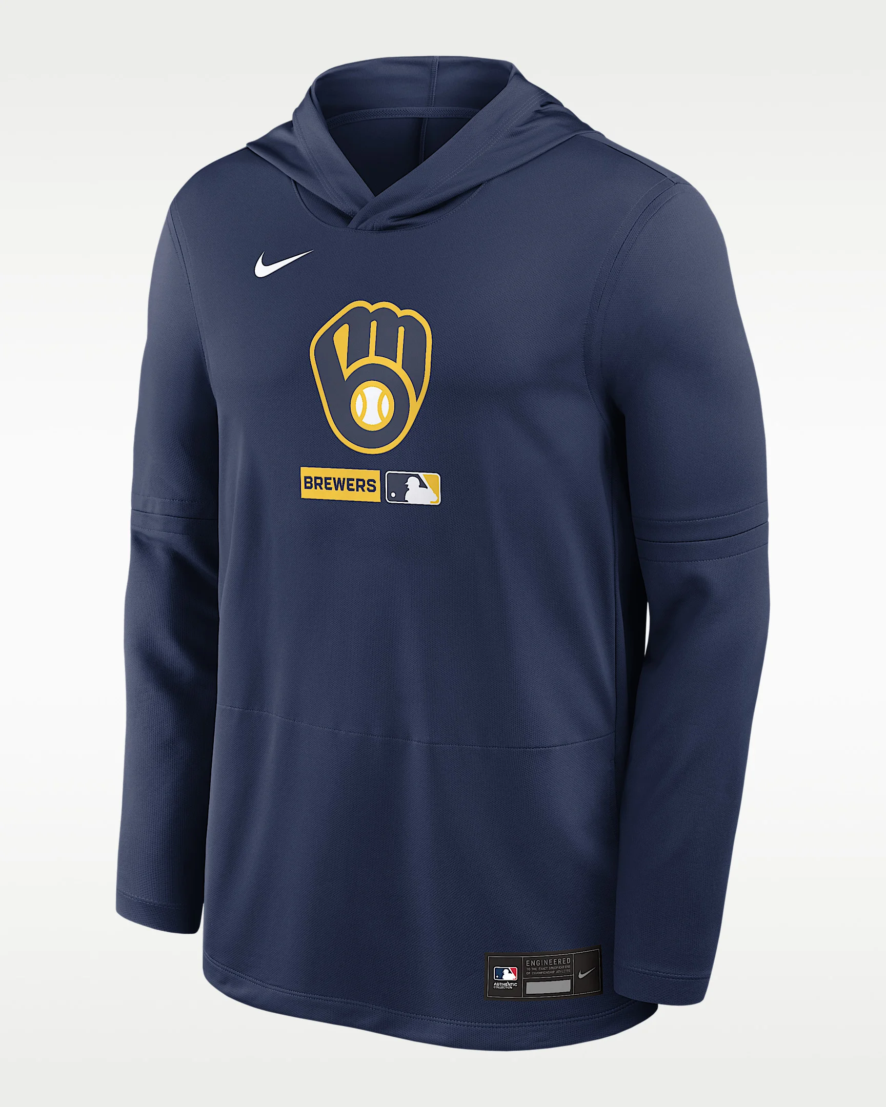Milwaukee Brewers Authentic Collection Men's Nike Dri-FIT MLB Long-Sleeve Hooded Top - 1