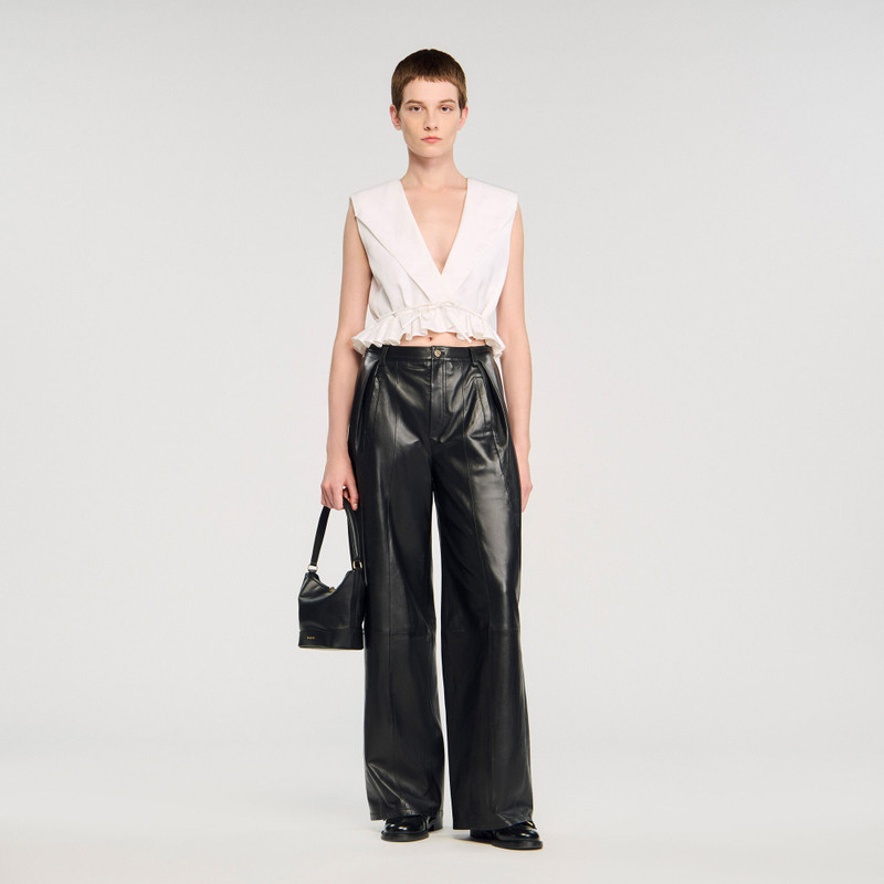 Sandro RUFFLED CROP TOP outlook