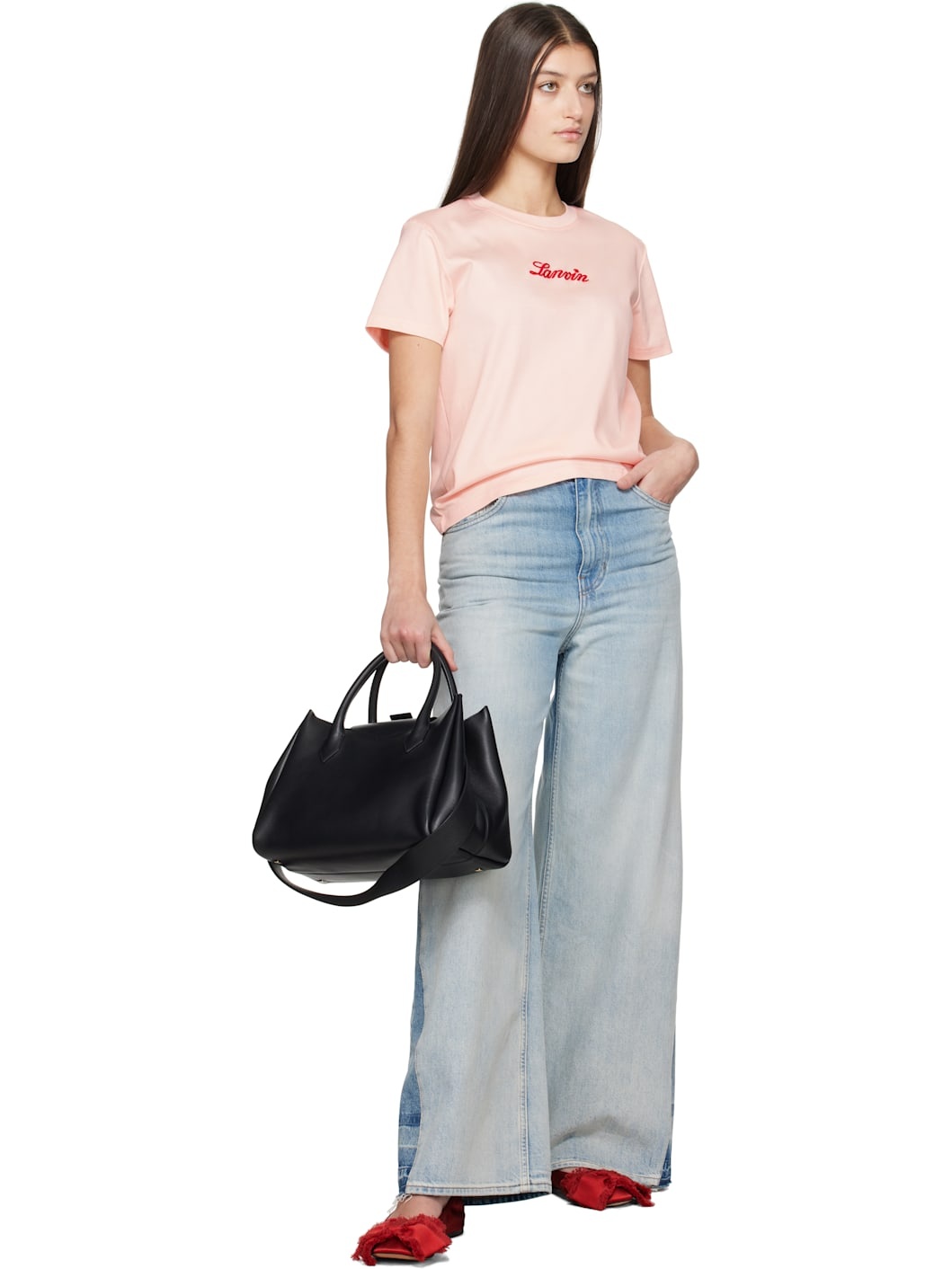 Pink 'Lanvin' Embroidered T-shirt - 4