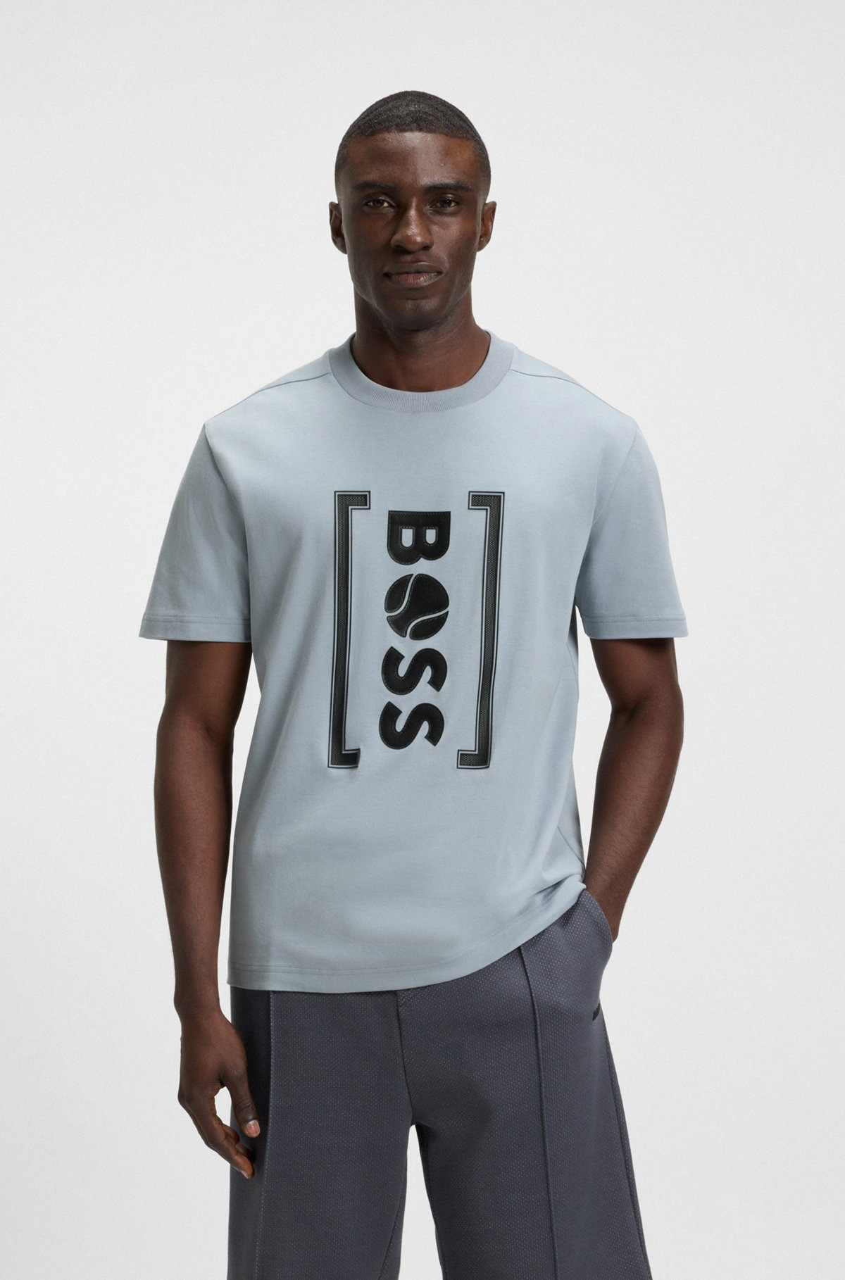 RELAXED-FIT T-SHIRT WITH TENNIS-INSPIRED MESH-PRINT LOGO - 2