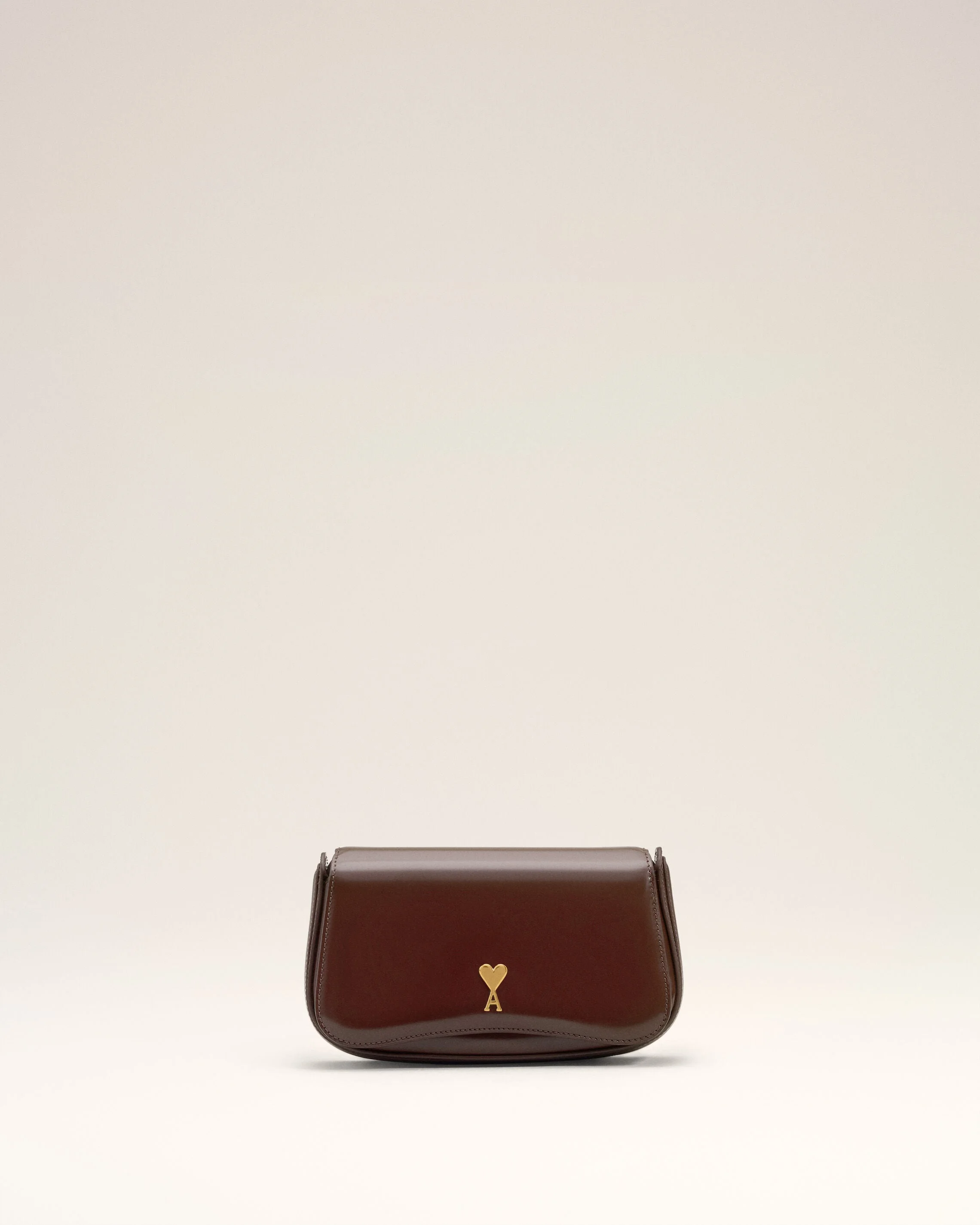 BURGUNDY GLAZED LEATHER SMALL CROSSBODY PARIS PARIS BAG - 1