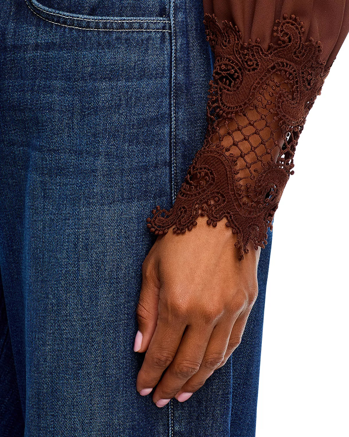 Ava Lace Cuff Blouse - 4