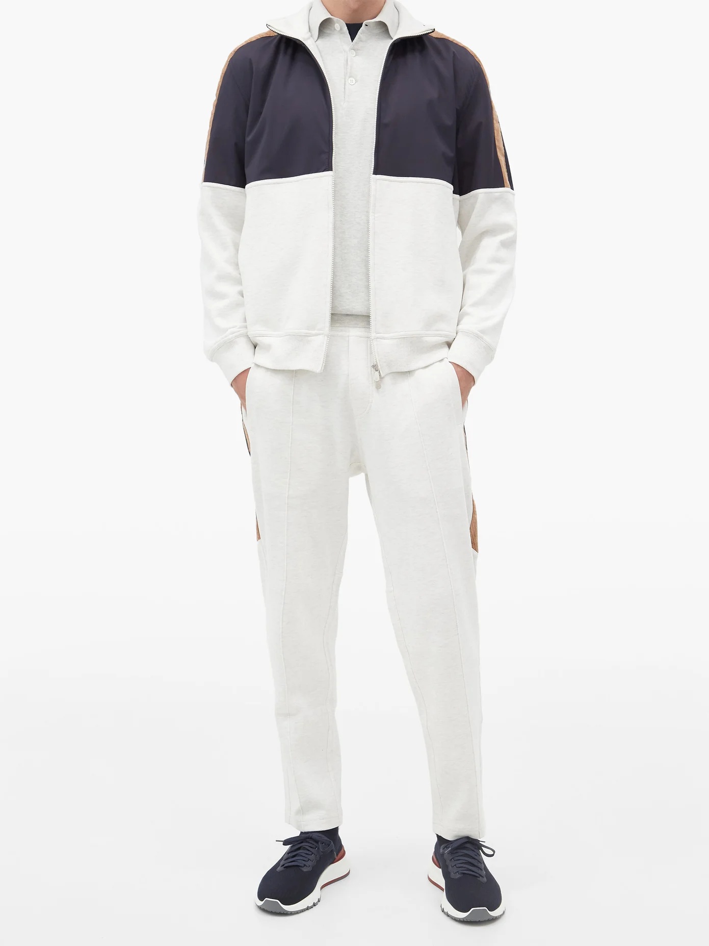 Corduroy side-stripe cotton-blend track pants - 2