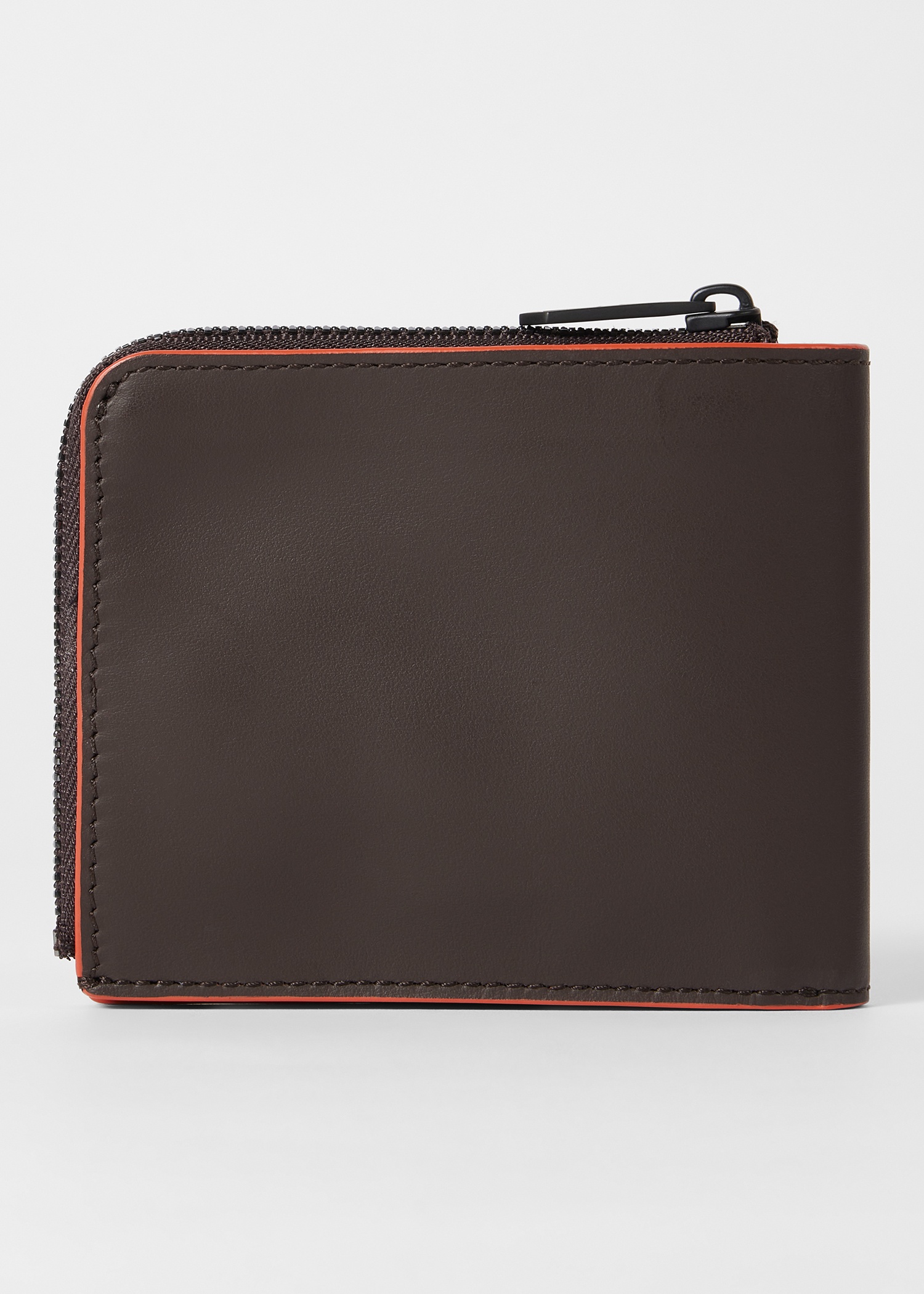 Brown Leather 'Contrast Logo' Billfold and Coin Wallet - 2