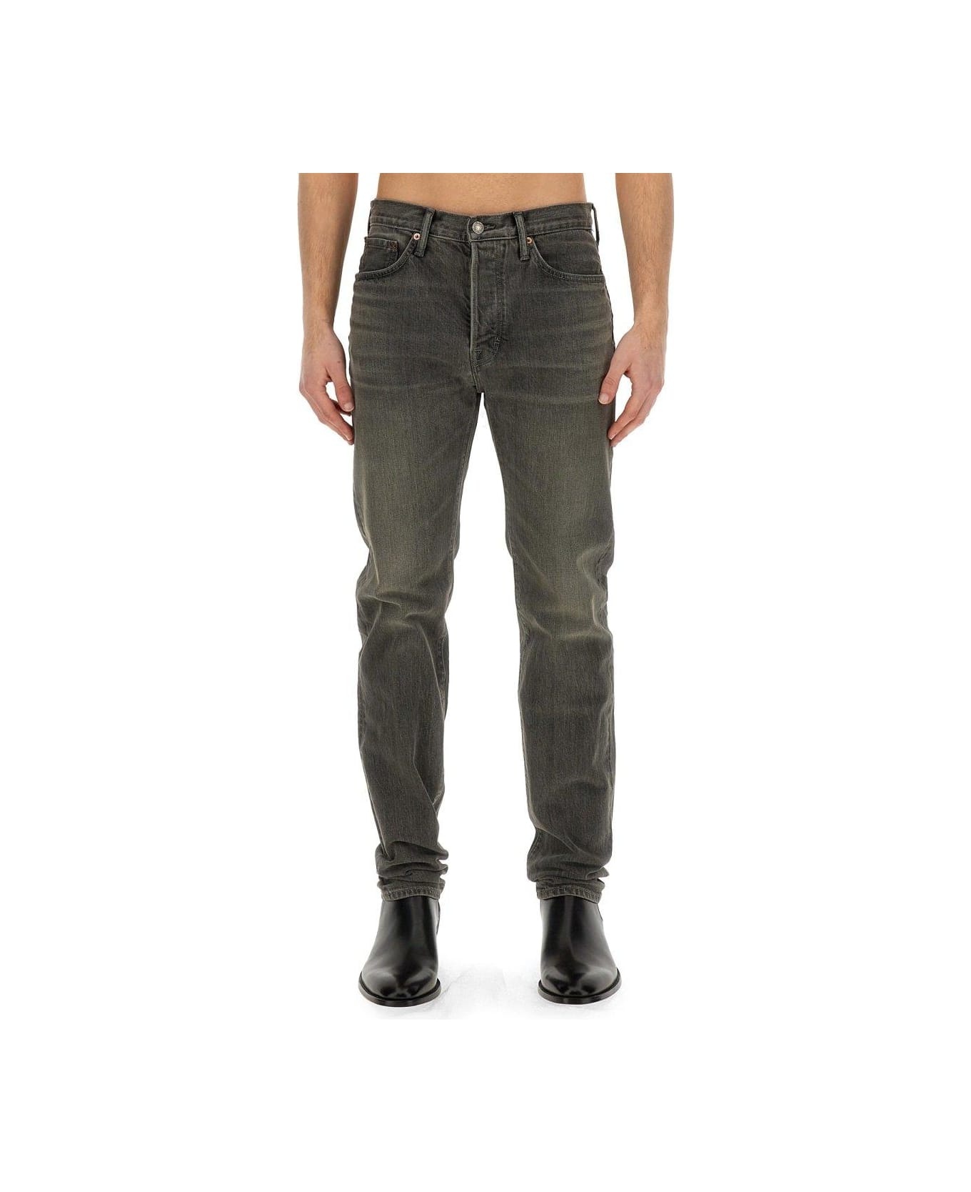 Logo Patch Straight Leg Jeans - 1