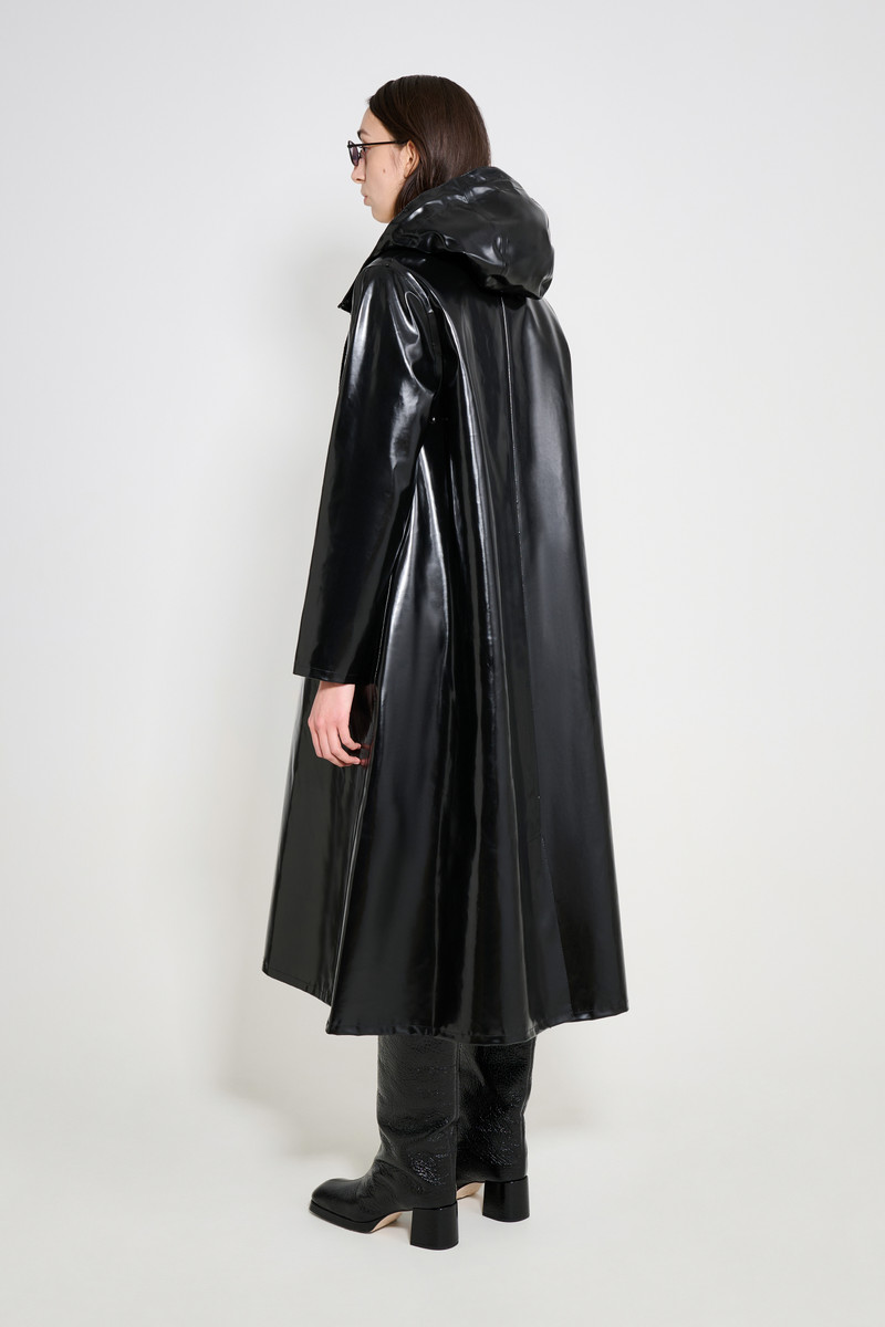 Mosebacke Long Opal Raincoat Black 3