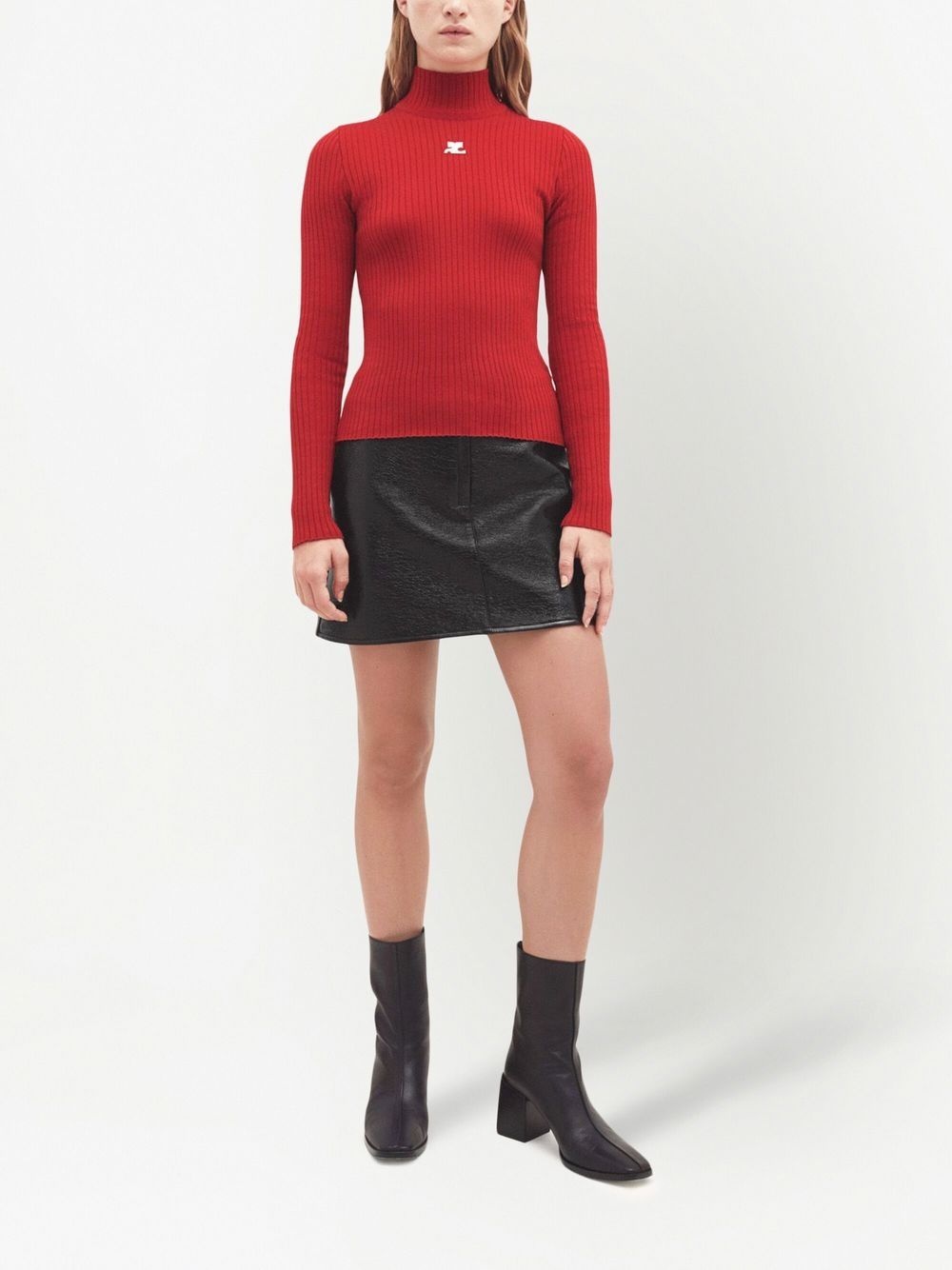 logo-patch mock-neck sweater - 2
