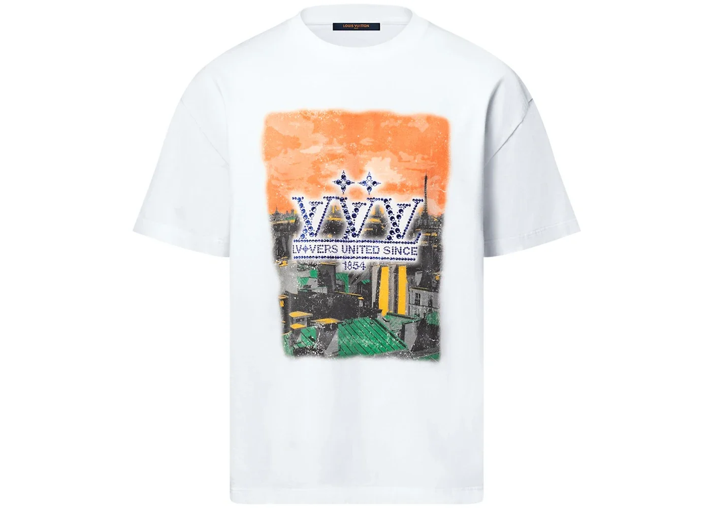 Louis Vuitton Embellished Graphic Cotton T-Shirt Milky White - 1