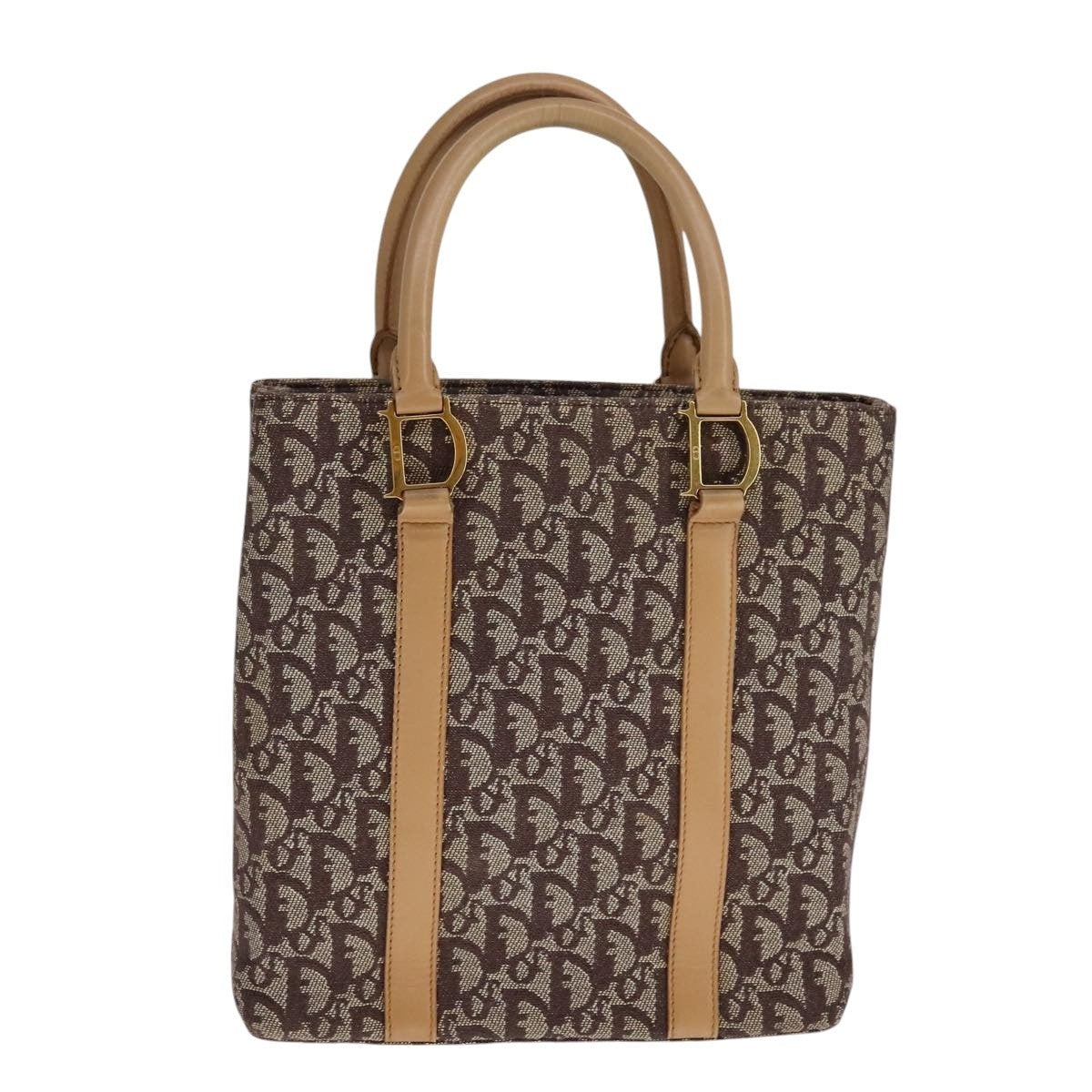 DIOR Trotter Canvas Hand Bag Brown Gold - 2