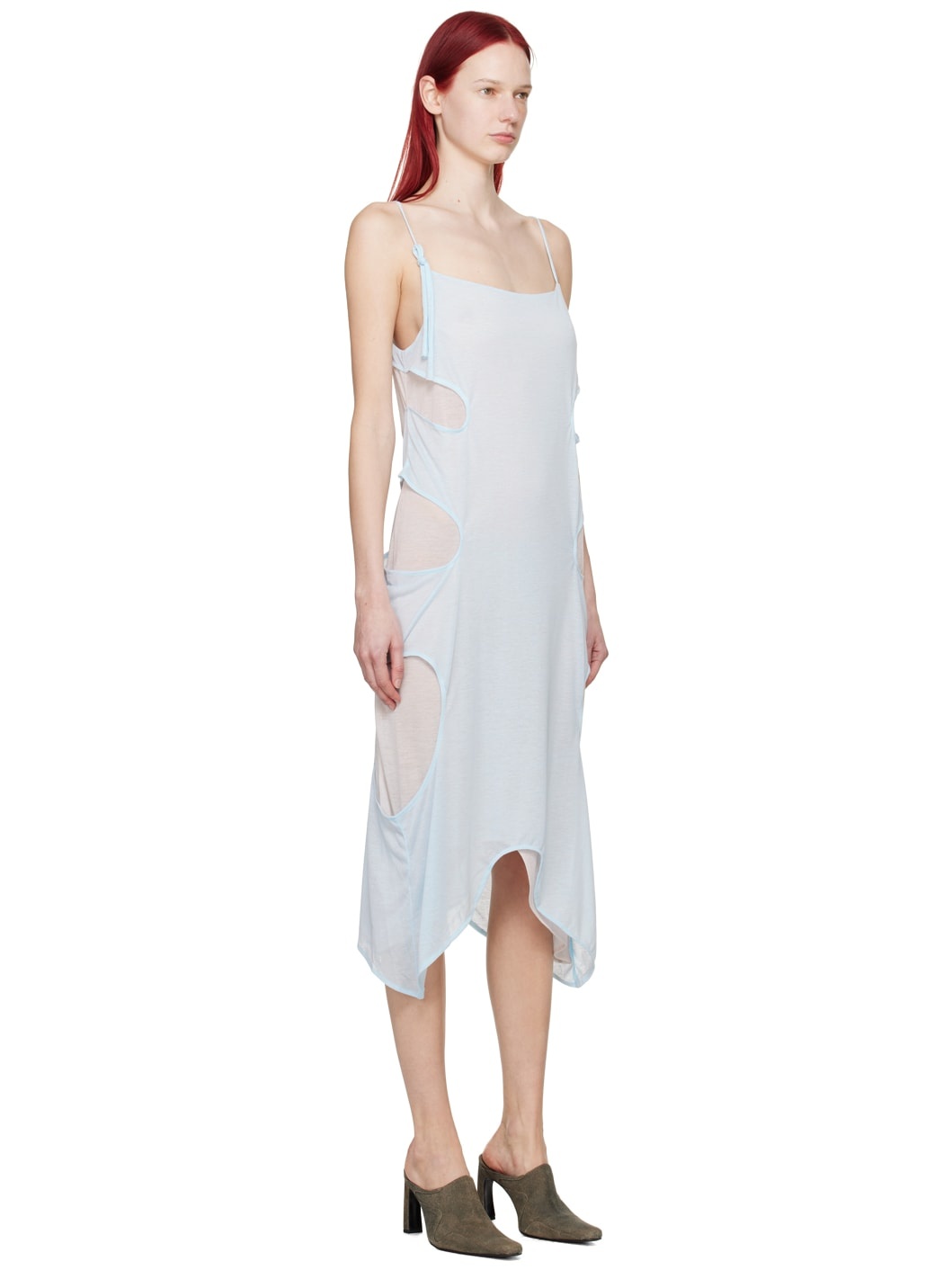 Blue & White Perdita Midi Dress - 2