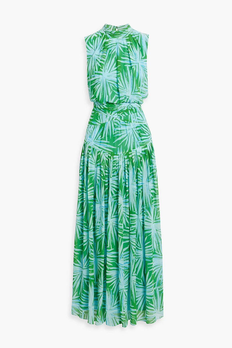 Menon pleated printed chiffon maxi dress - 1