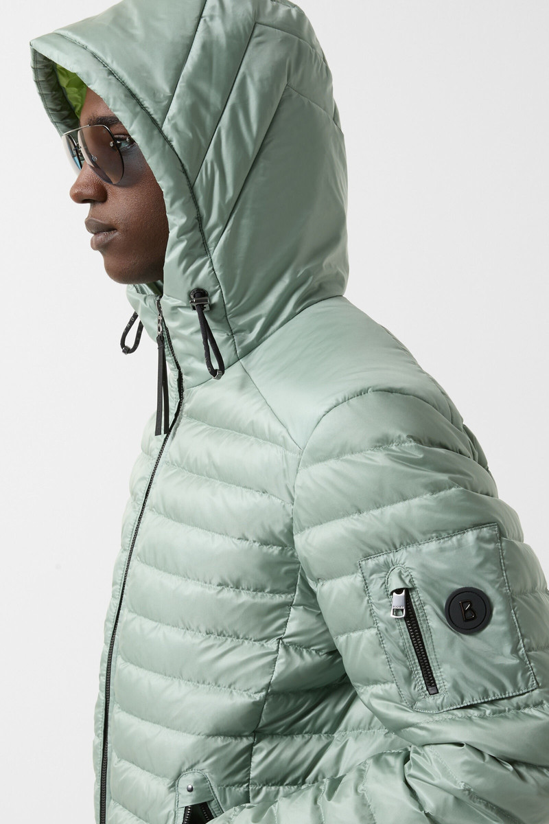 Loke lightweight down jacket in Lime green 5