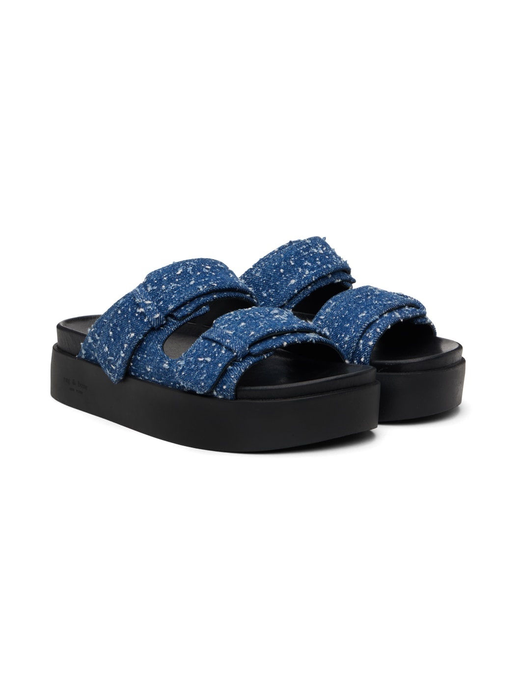 Blue Geo Platform Sandals - 4