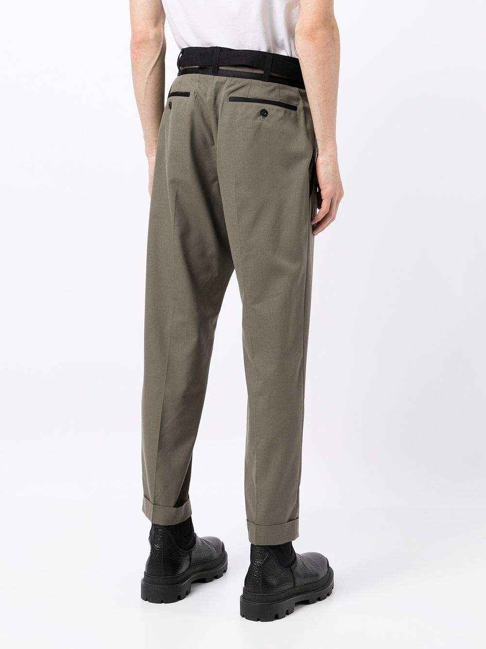 high-waisted tapered leg trousers - 4