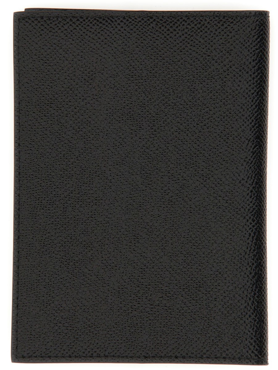 PORTA PASSAPORTO IN PELLE CON PLACCA LOGO - 2