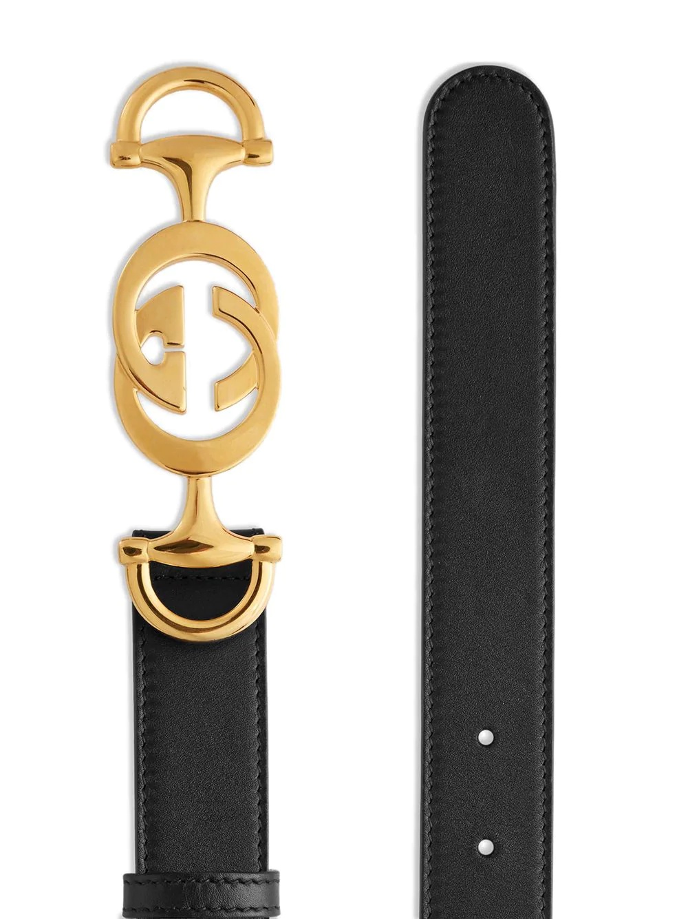 Leather belt with Interlocking G Horsebit - 2