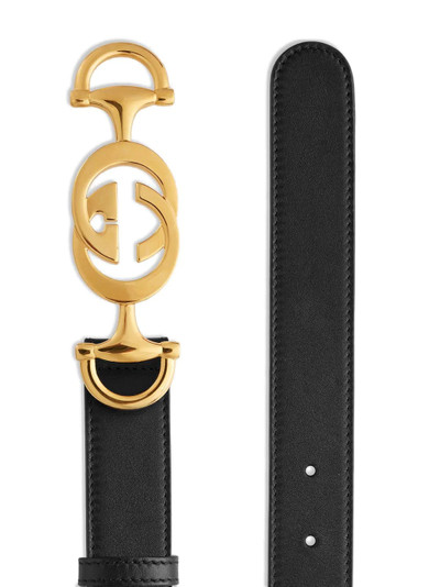 GUCCI Leather belt with Interlocking G Horsebit outlook