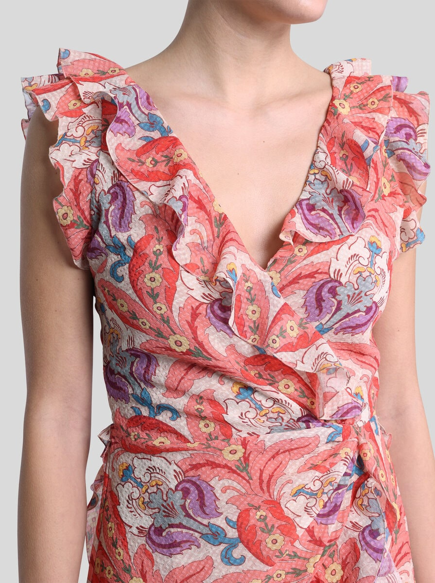 LONG DRESS WITH RUFFLES AND CUT-OUT - 2