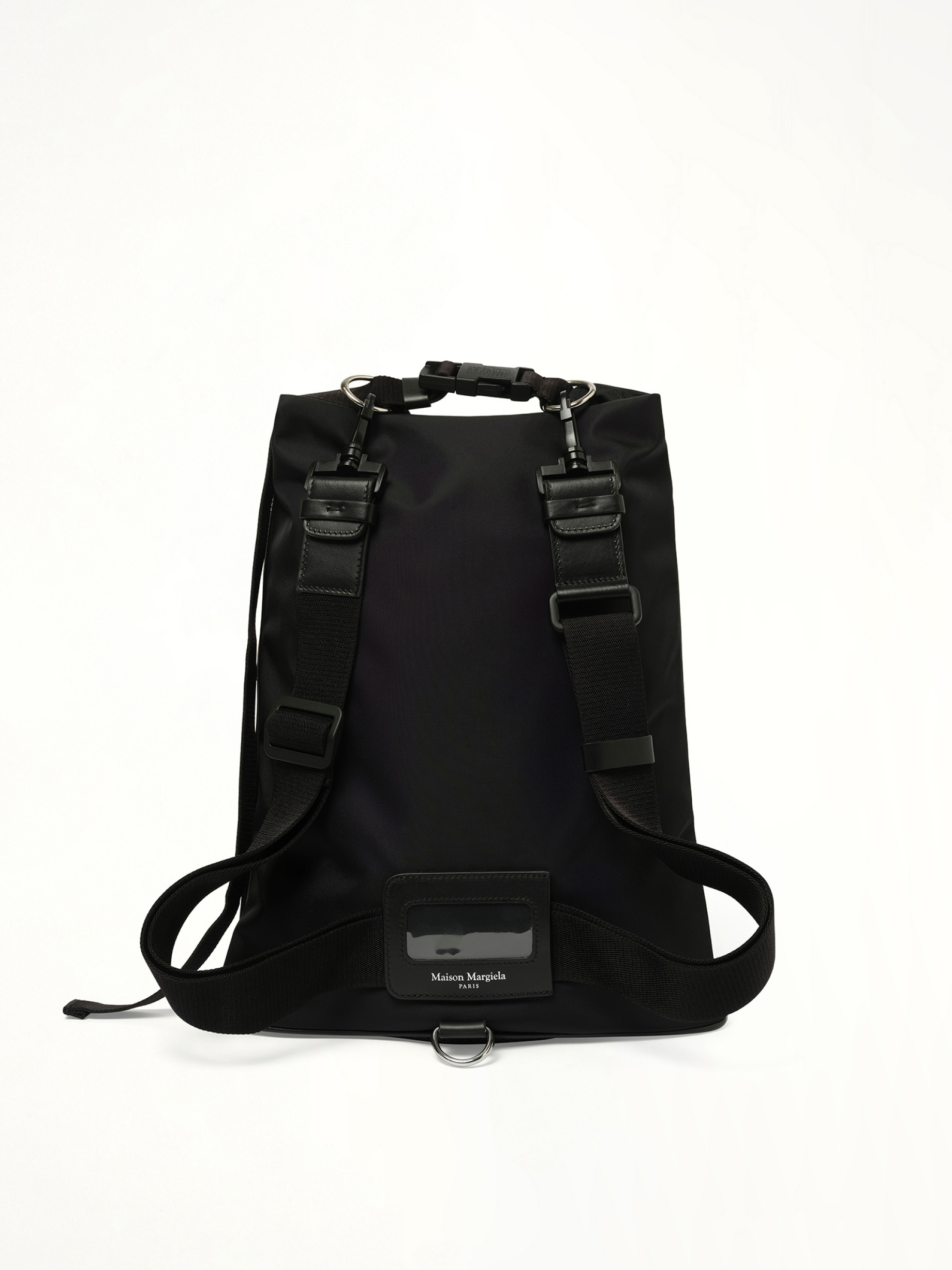 High Tech Roll Up Backpack in Black - 4