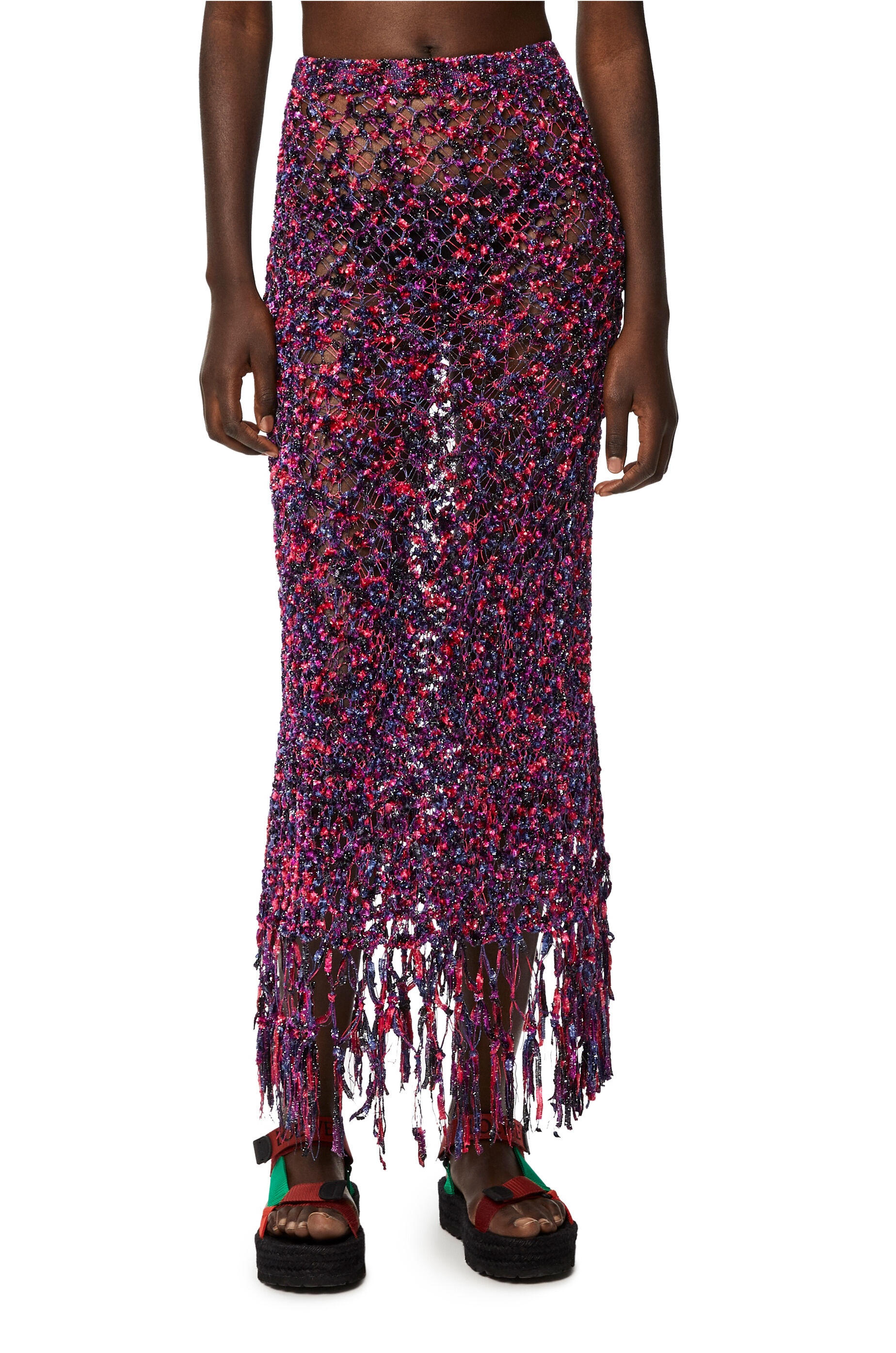 Fringed midi skirt in polyamide - 3