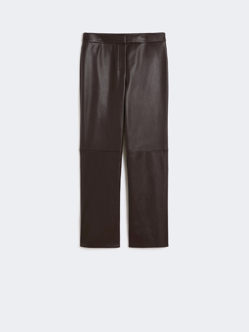 SUBLIME Slim-fit coated fabric trousers - CHOCOLATE 1