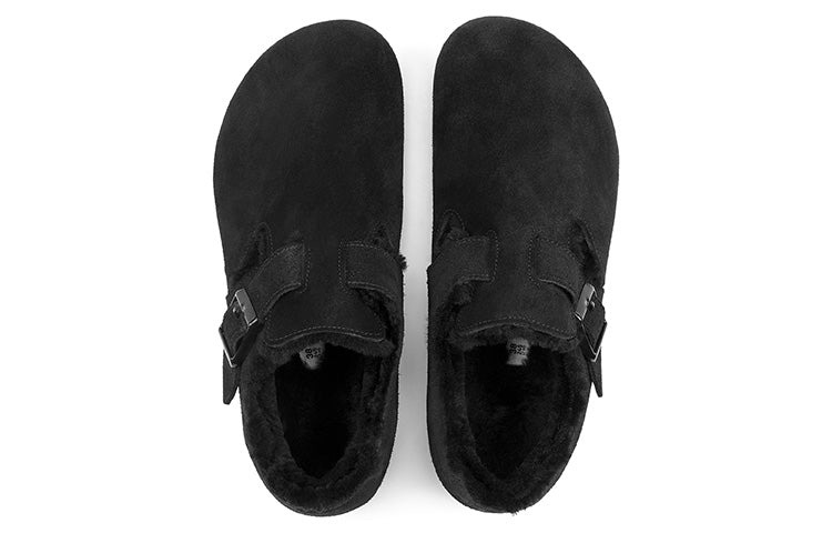 Birkenstock London Shearling Suede Leather 'Black' 1014960 - 4