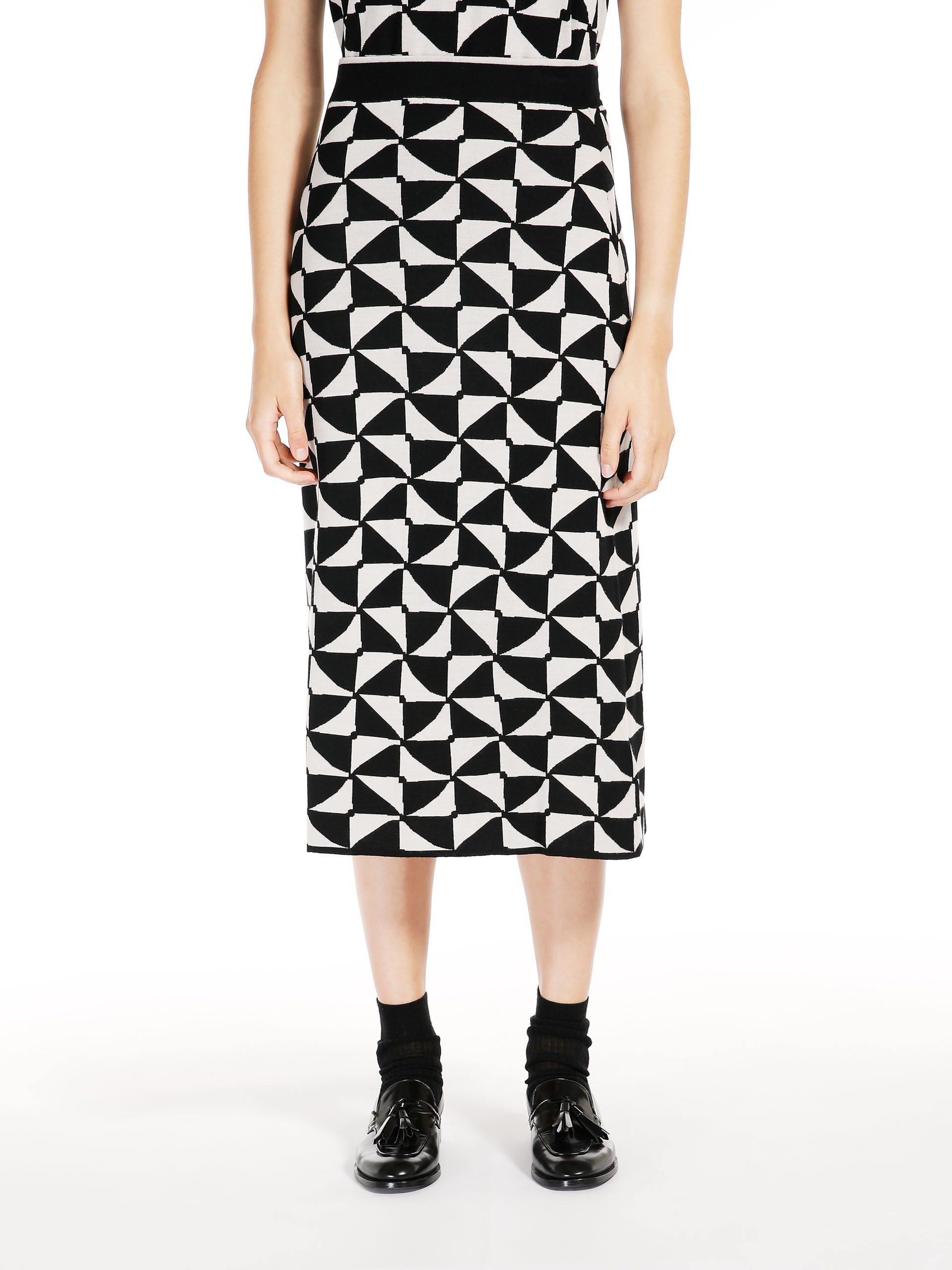 ENZA Jacquard wool yarn skirt - 3