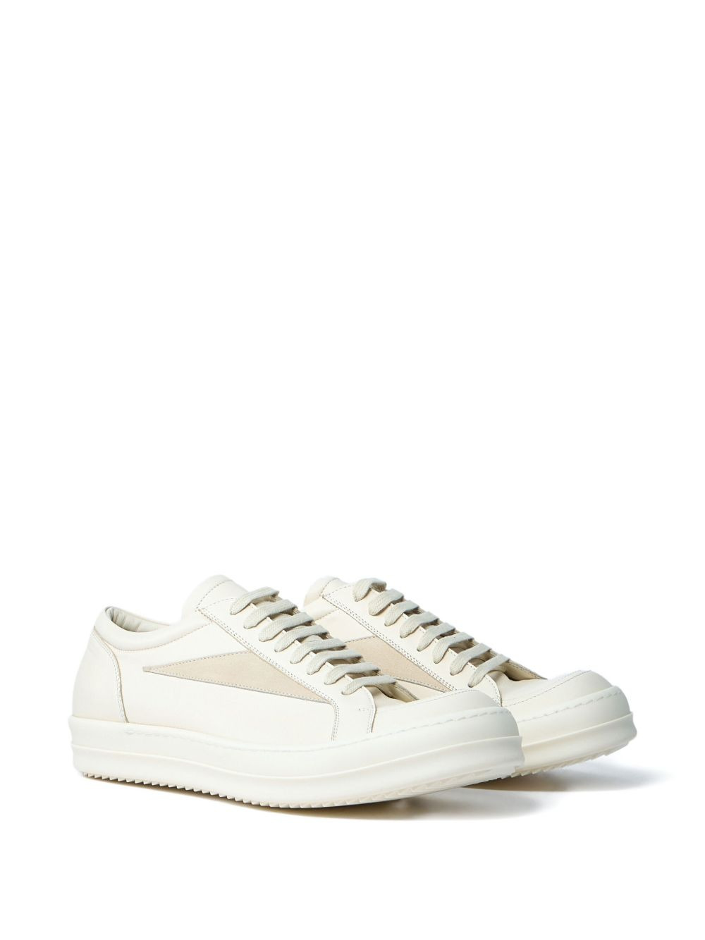 panelled leather sneakers - 2